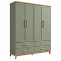Kleiderschrank 160 x 55 x 200 cm Grün Holzwerkstoff mit 4 Türen und 4 Schubladen