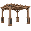 Pergola 300 x 300 x 250 cm aus Holz in Braun für Garten mit offenem Lattendach